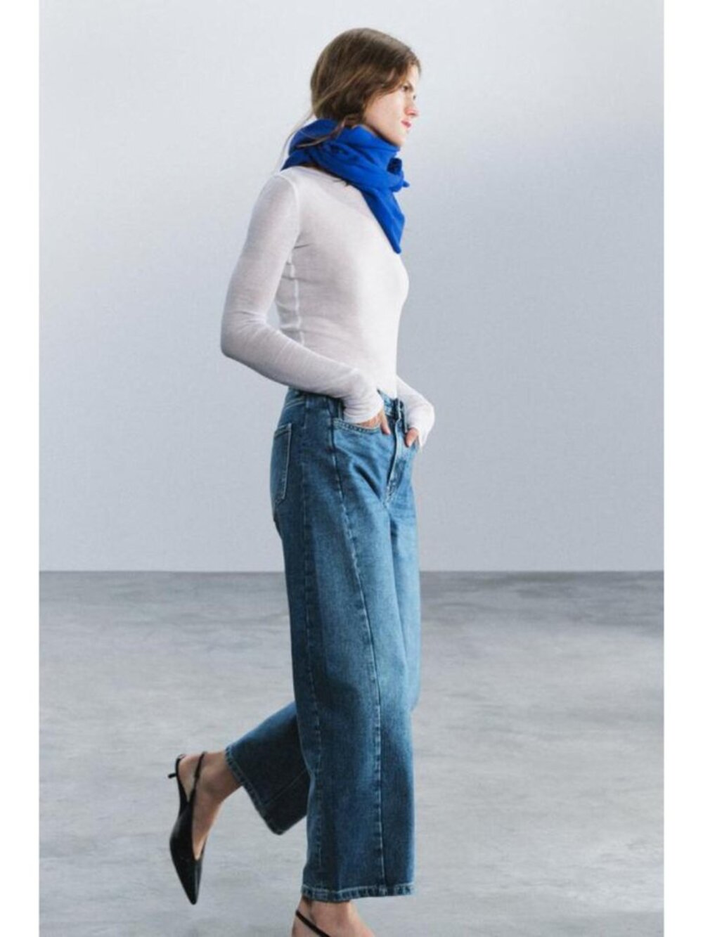 ZARA ZW COLLECTION MID-RISE ANKLE RELAXED JEANS 1934/240/427